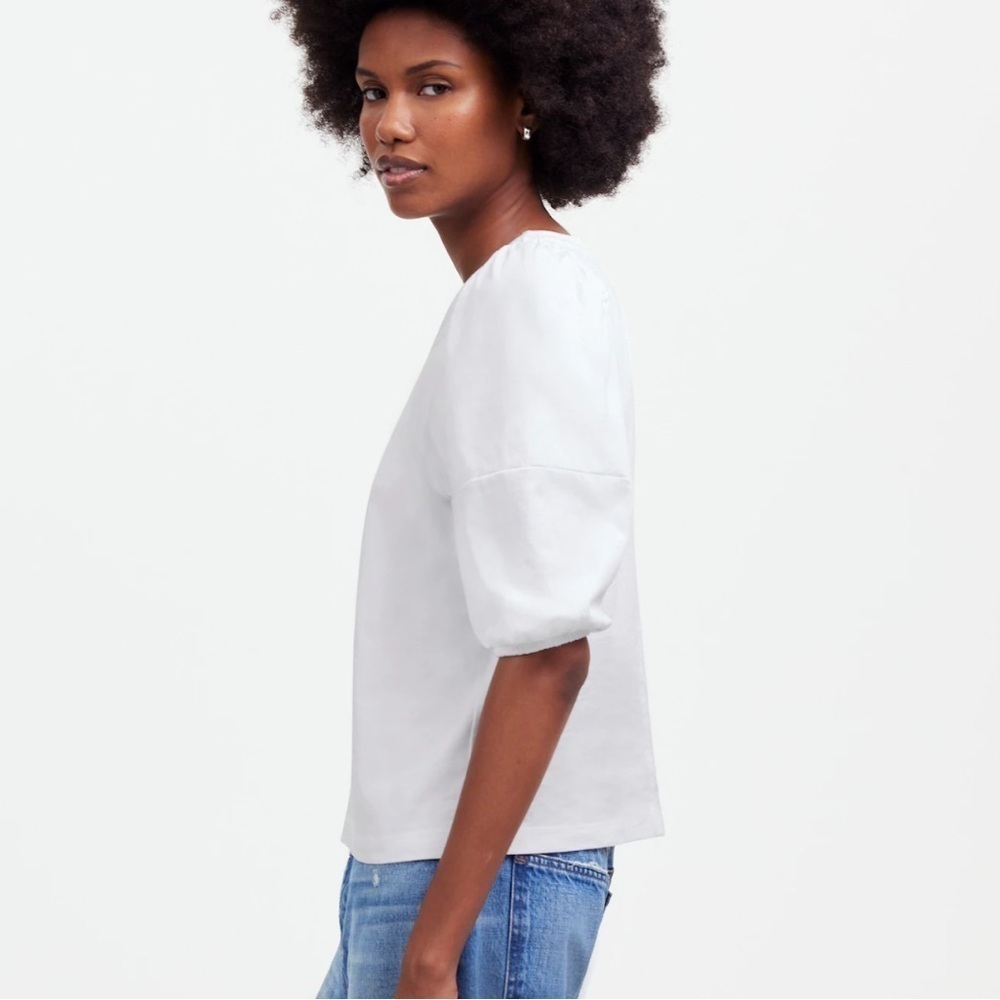 Madewell white Puff-Sleeve Tee - Picture 2 of 4